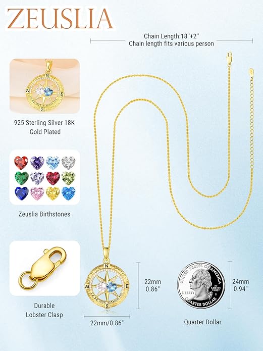Valentine's Day Gifts for Wife 925 Sterling Silver Double Birthstone Pendant Necklaces I Love You for Always and Forever Necklace Anniversary Birthday Gifts for Wife Girlfriend Mom Her