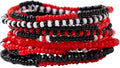 INK + ALLOY Game Day Bracelet Stacks, Beaded Bracelets for Football Gameday Outfits, Handmade Jewelry for College Students, Teachers, Football Moms, Set of 10