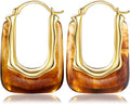 Acrylic Hoop Earrings Chunky Huggie Statement Vintage Earrings Cute Resin Drop Earring Trendy Jewelry Gifts for Women
