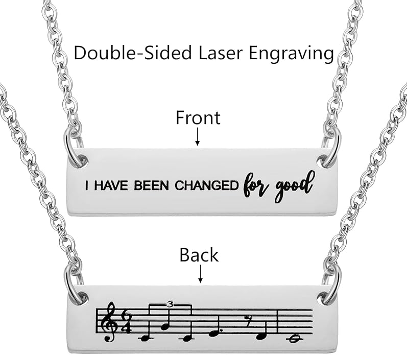 Ralukiia I Have Been Changed for Good Best Friend Necklace for 2, Wicked Friendship Jewelry, BFF Gift Set