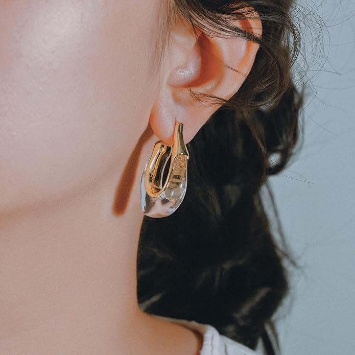 Acrylic Hoop Earrings Chunky Huggie Statement Vintage Earrings Cute Resin Drop Earring Trendy Jewelry Gifts for Women