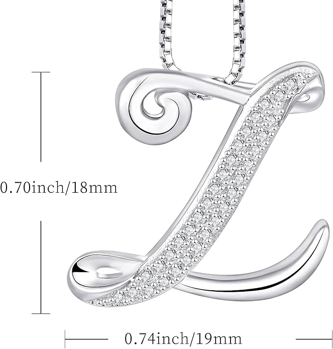 STARCHENIE Initial Necklace for Women 925 Sterling Silver Letter A-Z Pendant 26 Alphabet Jewelry