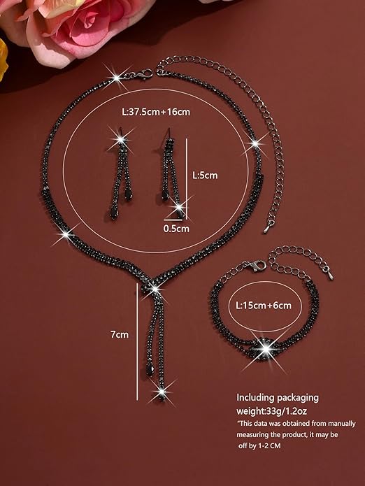4 Pieces Cubic Zirconia Wedding Jewelry Sets for Bride Rhinestone Bridal Jewelry Set Necklace Bracelet Earring Ring for Brides Bridesmaid for Wedding Party