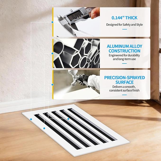 16x10 Modern AC Vent Cover, Decorative Air Vent Register Grille - Image 5