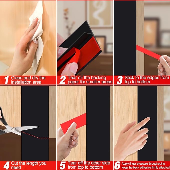 Door Draft Stopper for Side of Door Frame 1.97 in x 20 Ft T-Shaped Silicone - Image 5