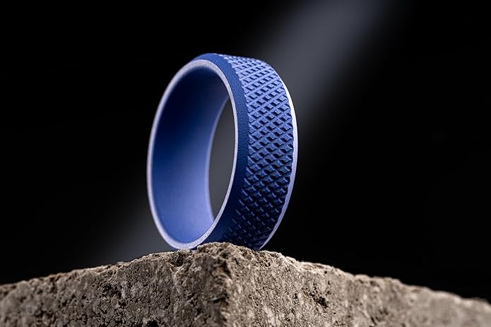 100S JEWELRY Knurl Tungsten Rings with Knurling Diamond Pattern Men Wedding Band 8mm wide Hypoallergenic Size 6-16