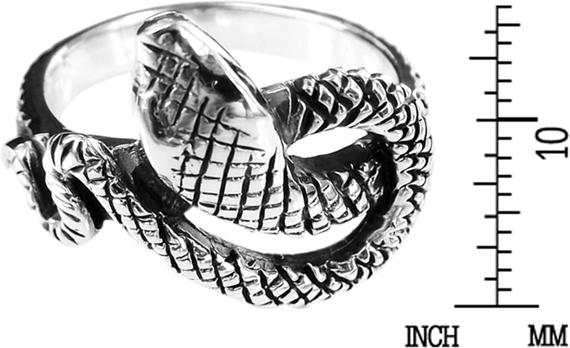 AeraVida Foxy Snake Coil Wrap Around .925 Sterling Silver Ring | Animal and Nature Inspired Silver Ring for Women | Elegant Snake Ring Accessory | Anniversary Jewelry Gift | Size 6-12