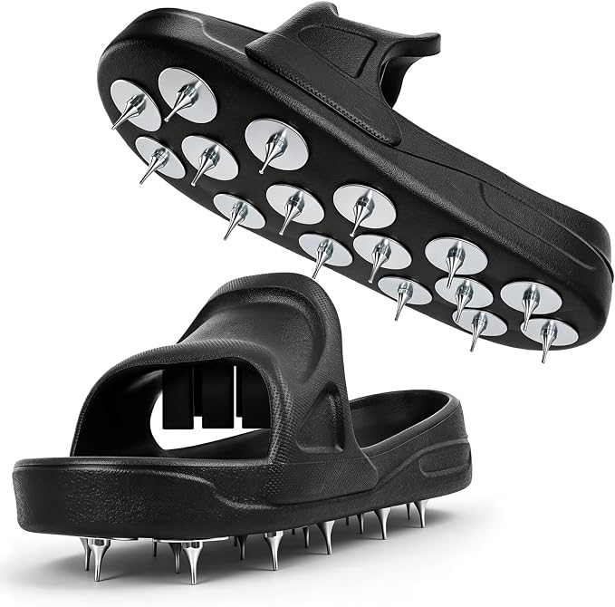 Epoxy Spike Shoes for Flooring, US XLarge Size Black | Sharp Spiked Shoes for by TypeGearHub