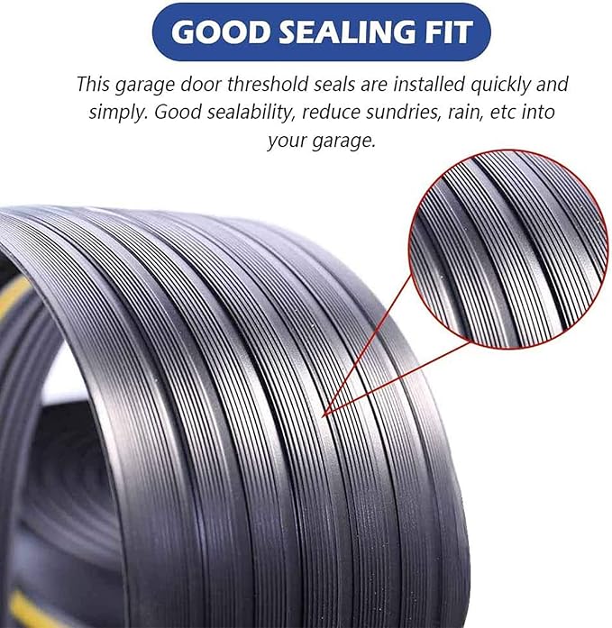 12Ft/3.7M Universal Garage Threshold Seal Strip Garage Door Bottom Weatherproof - Image 3