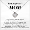 To My Boyfriend's Mom Love Knot Necklace, Elegant Jewelry Gift From Girlfriend, Meaningful Mothers Day Surprise, Birthday Christmas Keepsake With Heartfelt Message