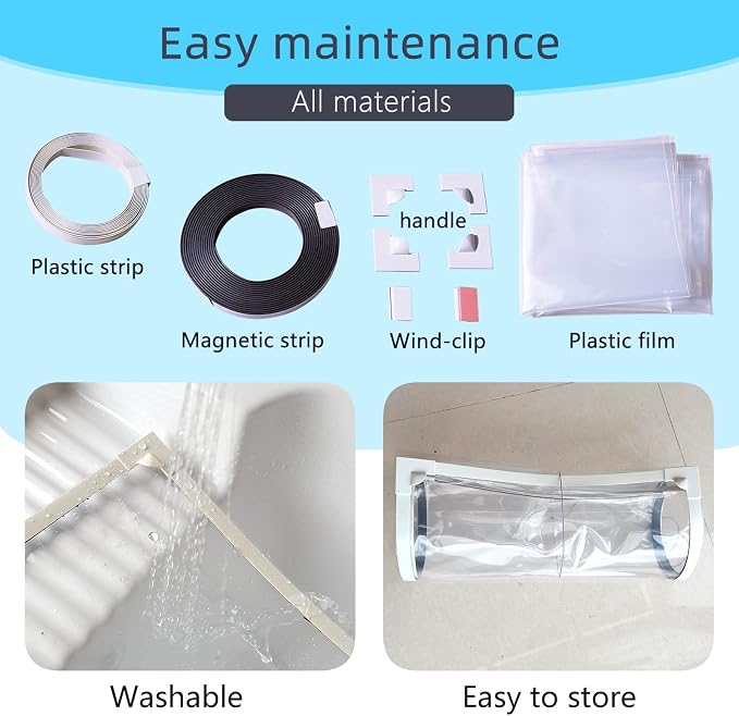 DIY Magnetic Window Insulation Kit 56"x35" Indoor Clear Film - Image 6