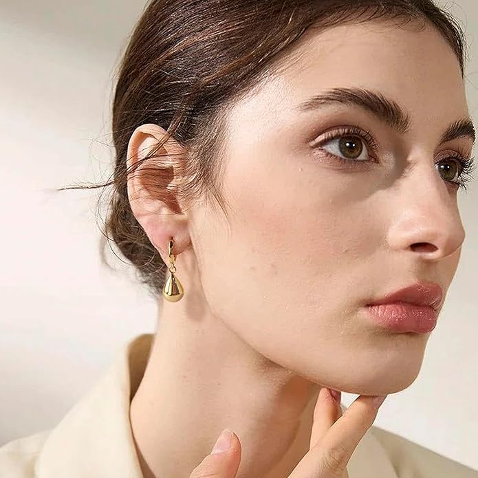 14K Gold Earring Cross Waterdrop Butterfly Heart Knot Earrings for Women Gold Silver Cross Leverback Drop Gold Silver Teardrop Hoop Dangle Earring White Gold Dangle Drop Earring