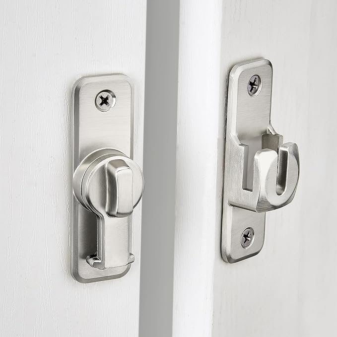 10 Pcs Silvery 90/180 Degree Flip Latch, Zinc Alloy Barn Door Latch | Right - Image 6