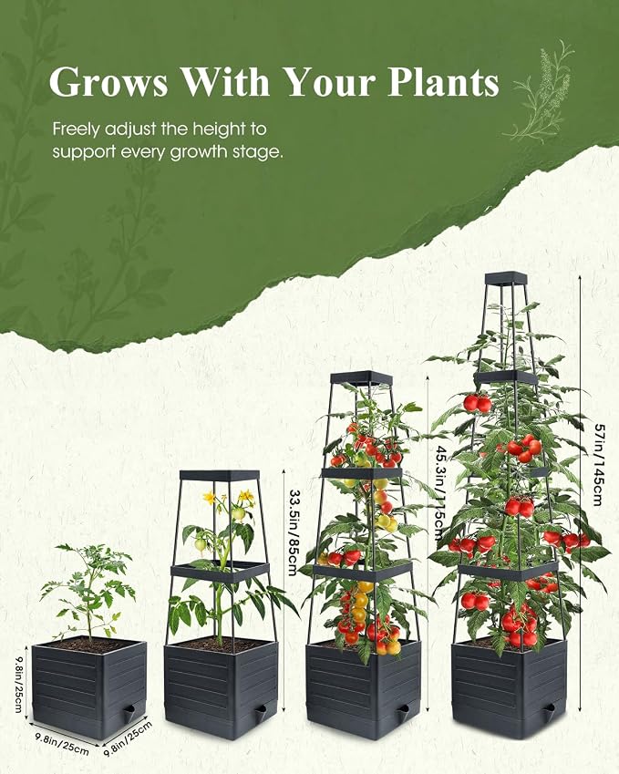 2-Pack Tomato Planter with Trellis, Tomato Cages - Image 2