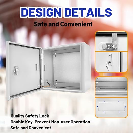 Electrical Junction Box 16x16x8, NEMA 4X IP66 Steel Enclosure Box | 1.5mm steel - Image 4