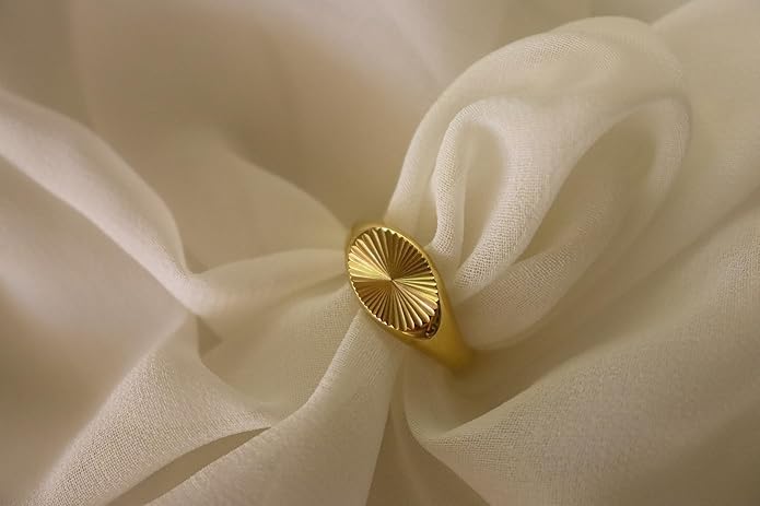 Elegant 18K Gold Plated Stainless Steel Ring – Fine Metal-Plated Jewelry with Durable, Scratch-Resistant Design for Daily Wear & Special Occasions