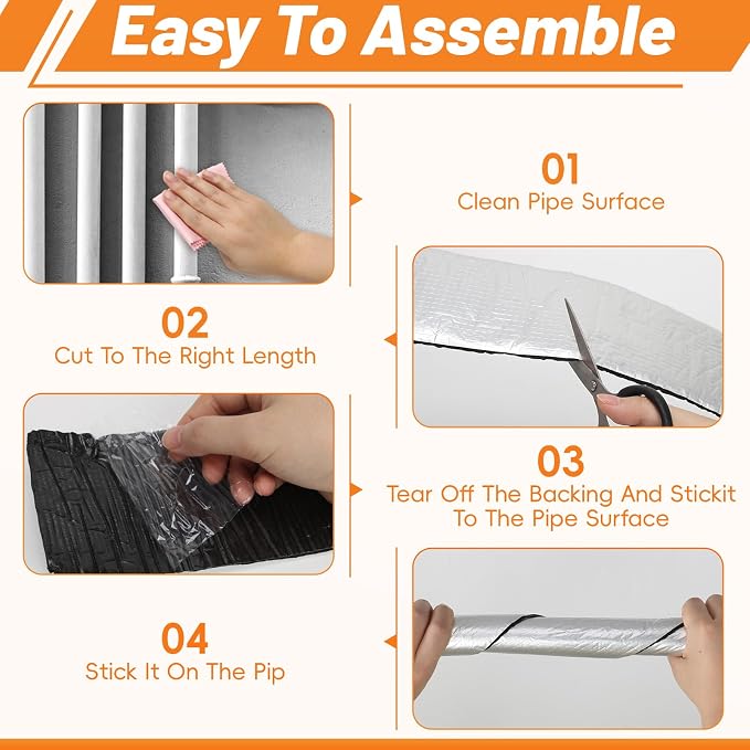 Pipe Insulation Wrap Foam Tube Self Adhesive Heat Tape - Image 4