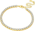 Women's 925 Sterling Silver Bracelet, Non Tarnish 18K Gold Plated Bracelets for Women, Dainty Chain Simple Jewelry Cute Handmade Minimalist for Gift