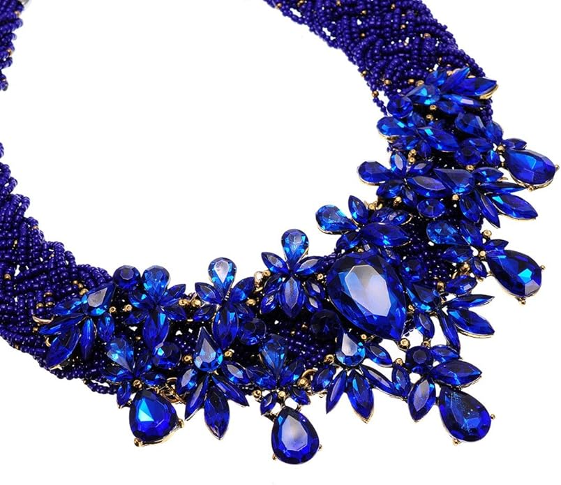 Jerollin Simulated Pearl Body Statement Necklace for Women, Fashion Collar Bib Necklaces Fashion Costume Jewelry Necklace…