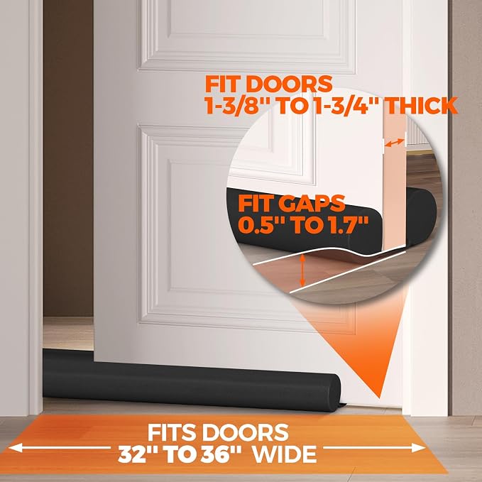 Holikme Under Door Draft Stopper Door Seal Gap Filler Weather Stripping | 36 - Image 5