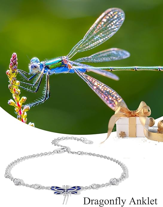 WINNICACA 925 Sterling Silver Anklets for Women Adjustable Beaded Butterfly Opal Anklet Bracelet Foot Chains Jewelry Gifts for Women Beach Birthday Christmas Gift