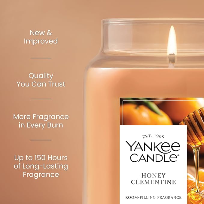 Yankee Candle Honey Clementine Scented Candle, 22oz Large Jar - Image 3