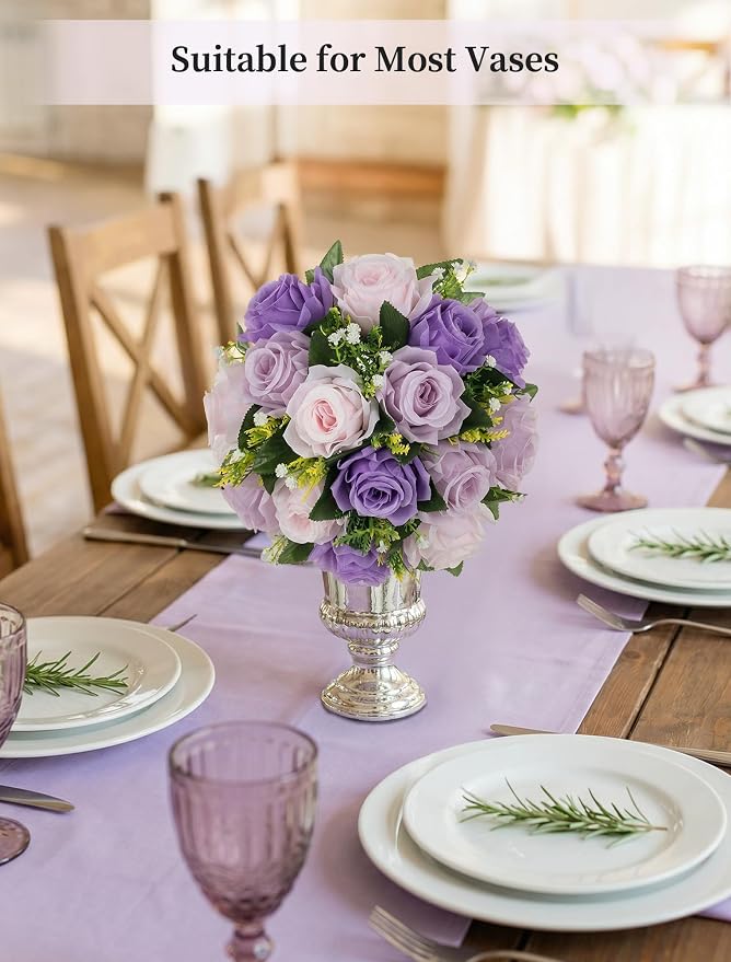BLOSMON Purple Pink Fake Flowers: 2 Pcs Artificial Flower Balls Centerpiece | - Image 6