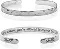 Carviell Engraved Cuff Bracelets for Women – Inspirational, Friendship, Love, Mom, Daughter, Sister, Christian, Graduation, Memorial & Wedding Gifts – 80+ Phrases – Stainless Steel, Gift-Ready
