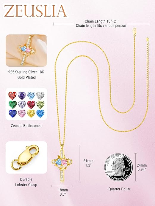 Valentine's Day Gifts for Wife 925 Sterling Silver Double Birthstone Pendant Necklaces I Love You for Always and Forever Necklace Anniversary Birthday Gifts for Wife Girlfriend Mom Her