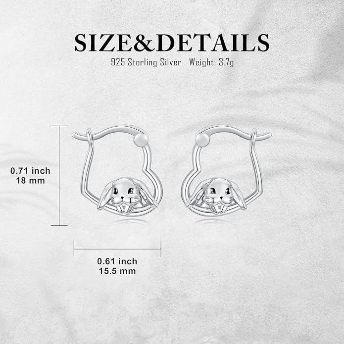 Hypoallergenic Earrings Rabbit Tiger Teddy Koala Puppy Panther Peacock Earrings Sterling Silver Animal Hug Hoop Earrings Jewelry Mothers Day Graduation Birthday Gifts for Women