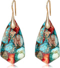Natural Stone Earrings Multishape Dangle Drop Earrings Boho Stone Earring for Women