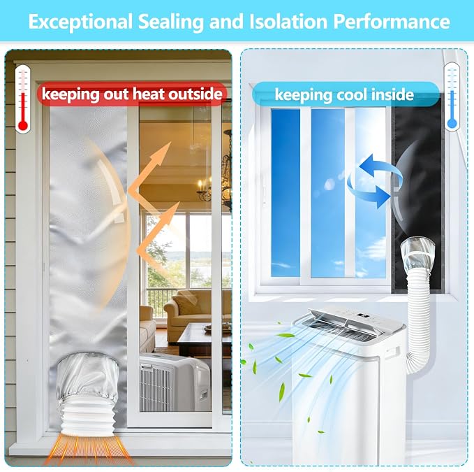 AC Window Seal Kit, 10 x 39 Inch Portable Air Conditioner Window Vent Kit | - Image 7