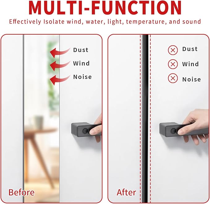 40 Feet Rubber Weather Stripping Door Seal Large Gap, Extra Thick Self-Adhesive - Image 2