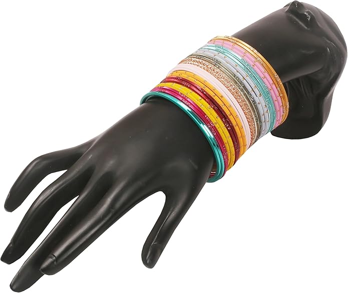 Touchstone indian bangles bracelets for women colorful churiyan set return gifts jewelry chudiya bulk pack bollywood metal bangle sets 12 textured vintage colors. Set of 144