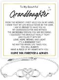 To My Granddaughter - Infinity Heart Bracelet Gift with Meaningful Card, Granddaughter Gifts from Grandma & Grandpa, Elegant Silver Jewelry for Birthday, Graduation, Christmas.