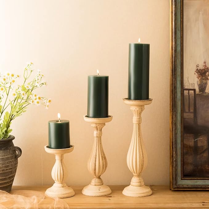 MOZEAL 3" x 6" Hand-Poured Unscented Candle, Dripless Pillar Candle Set of 3 - Image 6