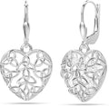 LeCalla 925 Sterling Silver Filigree Dangle Drop Leverback Earrings for Women | Long 925 Silver Dangle Leverback Earrings Hypoallergenic Filigree Tear drop Earrings Jewelry