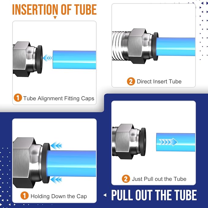 1/4 Push to Connect Fittings npt Thread to 1/4 Air Line quick | Pneumatic - Image 7