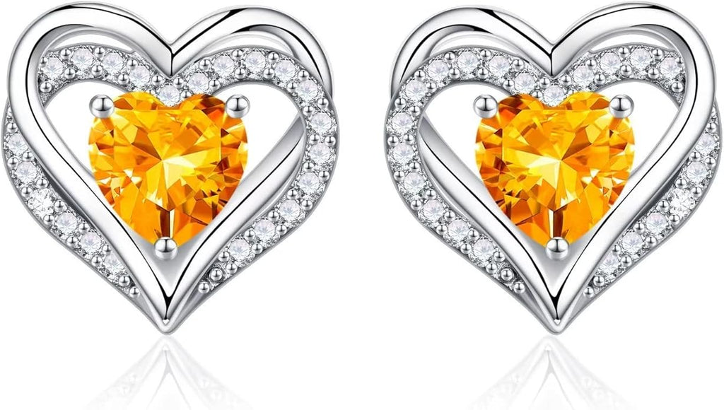 Iefil Valentine Day Gifts for Her - 925 Sterling Silver Heart Stud Earrings Birthday Gifts for Women
