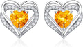 Iefil Valentine Day Gifts for Her - 925 Sterling Silver Heart Stud Earrings Birthday Gifts for Women