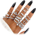 KISS WIFE Goldenen Silvery Black Kunckle Rings Set for Women, Dainty Simple Trendy Cute Stackable Finger Rings Pack, Perfect for Stacking Layering on Thumb and Knuckle, Mixed Size, Jewelry Gift