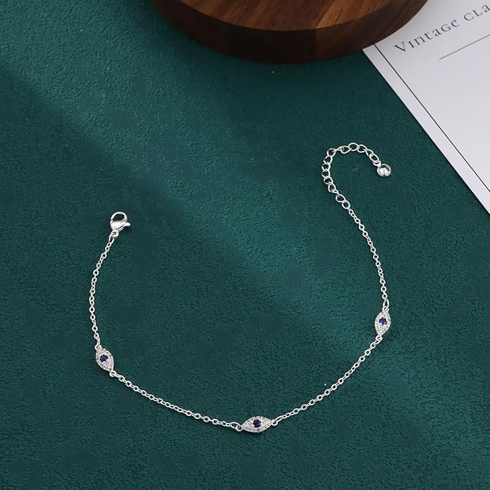 Anklets for Women 14K Gold Silver Plated Ankle Bracelets Trendy Waterproof Boho Anklets Set Adjustable Dainty Cute Diamond Beaded Heart Non Tarnish Summer Beach Jewelry Gift