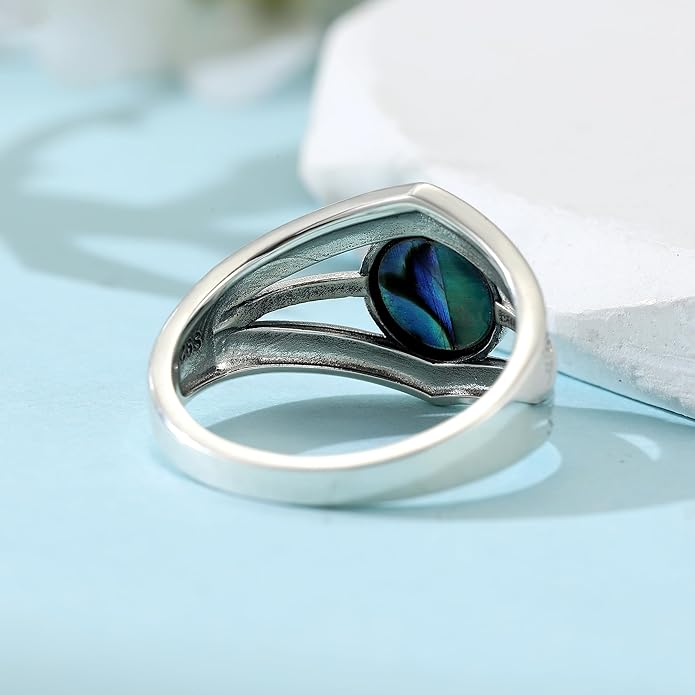 Boho Turquoise Ring for Women Sterling Silver Western Style Statement Ring Bohemian Jewelry Gifts