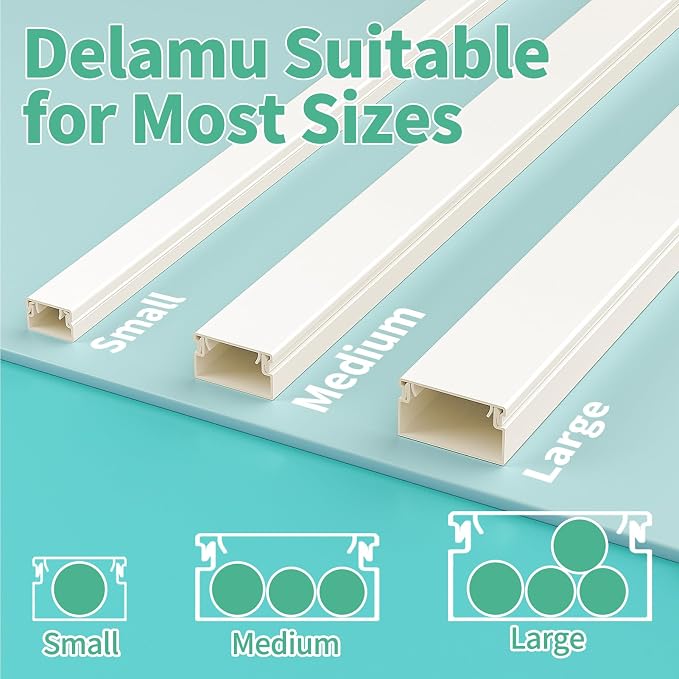 Delamu Cord Hider, 100in Self-Adhesive Cord Cover Kit - Image 7