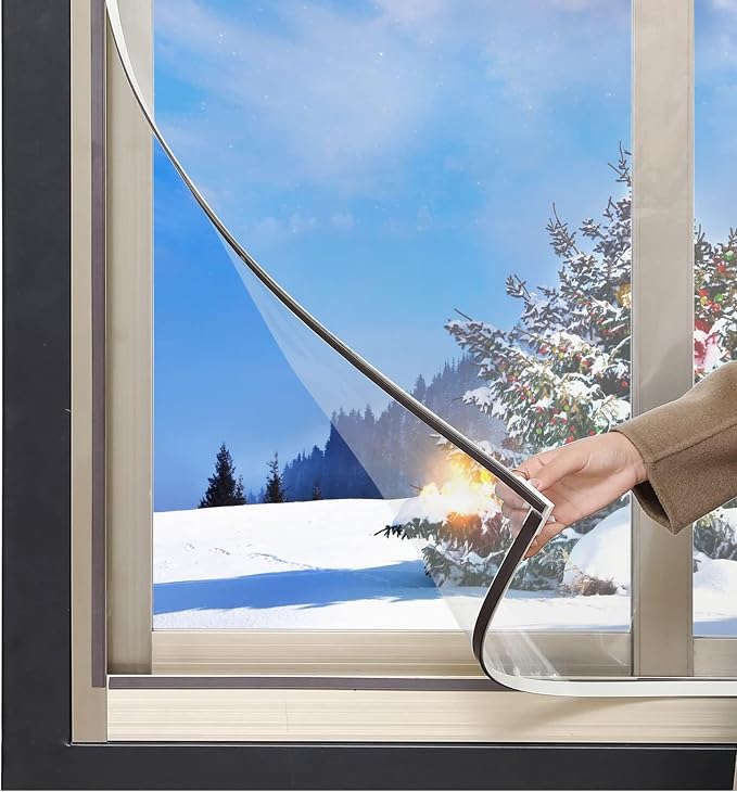 DIY Magnetic Window Insulation Kit 48"x44" Indoor Clear Film by RODENET