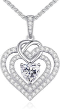 OOBEE Valentines Day Gift Moissanite Heart Necklaces for Women, 1- 4 Carat Moissanite 925 Sterling Silver 14K Gold Plated Pendant Necklace, Ideal Anniversary Birthday Christmas Mothers Day Jewelry Gifts for Mom Wife Her Girlfriend Daughter