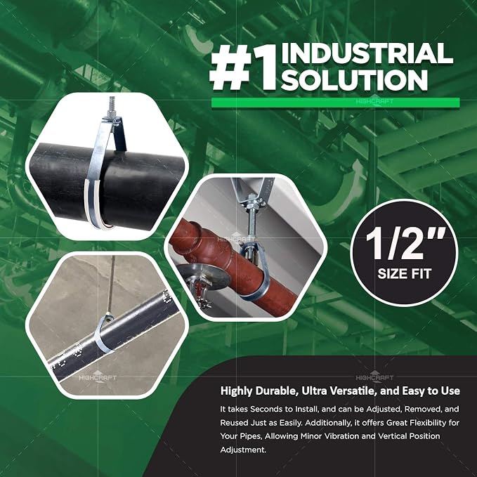 Highcraft ITSO-FQ12-10 Swivel Loop Pipe Hanger, Epoxy Coated Steel, 1/2 in. - Image 4