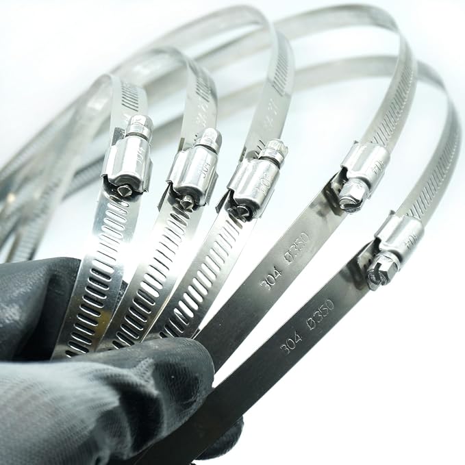 4Pcs 19.7-Inch/500mm Large Hose Clamps Stainless Steel | Adjustable Worm Gear - Image 7
