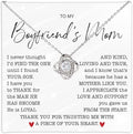 To My Boyfriend's Mom Love Knot Necklace, Elegant Jewelry Gift From Girlfriend, Meaningful Mothers Day Surprise, Birthday Christmas Keepsake With Heartfelt Message