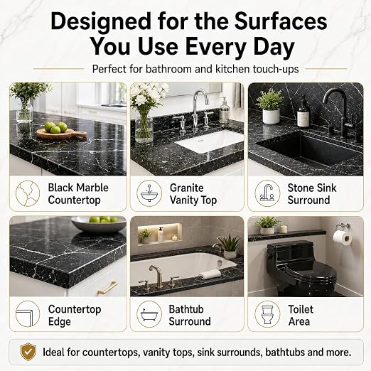 Black Tile Repair Kit for Landlords/DIYers: no Fading/Sands Easy in 1h | fixes - Image 8